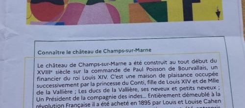Journées du patrimoine, château de Champs sur Marne (77)