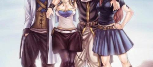 L'équipe de natsu, Lucy, Happy, Erza et Grey 