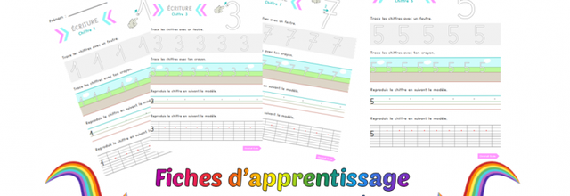 Fiches d'apprentissage / Ecrire les chiffres en maternelle