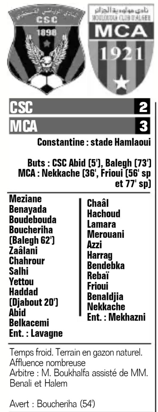 Samedi 21.12.2019 à Constantine Stade 