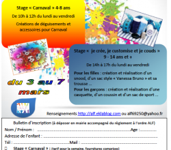 Stage vacances ADO/ENFANT du 3 au 7 mars