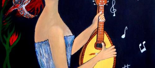 72 L'oiseau m'a dit  Acrylique sur toile 120x90 (avril 2024)