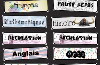 Étiquettes - emploi du temps à afficher