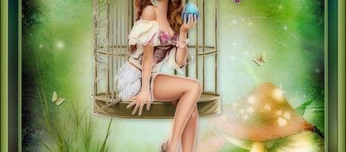  La belle en cage .