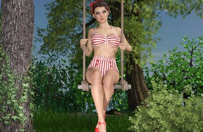 Femme sur une balançoire (pinup - DazStudio)
