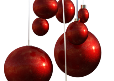 Tube de boules de Noël rouge (png, render)