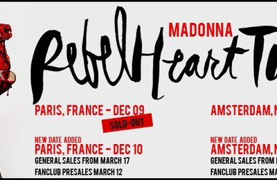 Paris and Amsterdam first concerts sold-out. New dates added