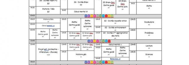 Emploi du temps CM1 2019-2020
