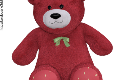 Tube d'ours en peluche rouge (render-image)