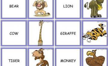 jeu de domino sur les animaux