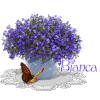 376 Bouquet de fleurs, papillons, gif animé, blinkie, merci