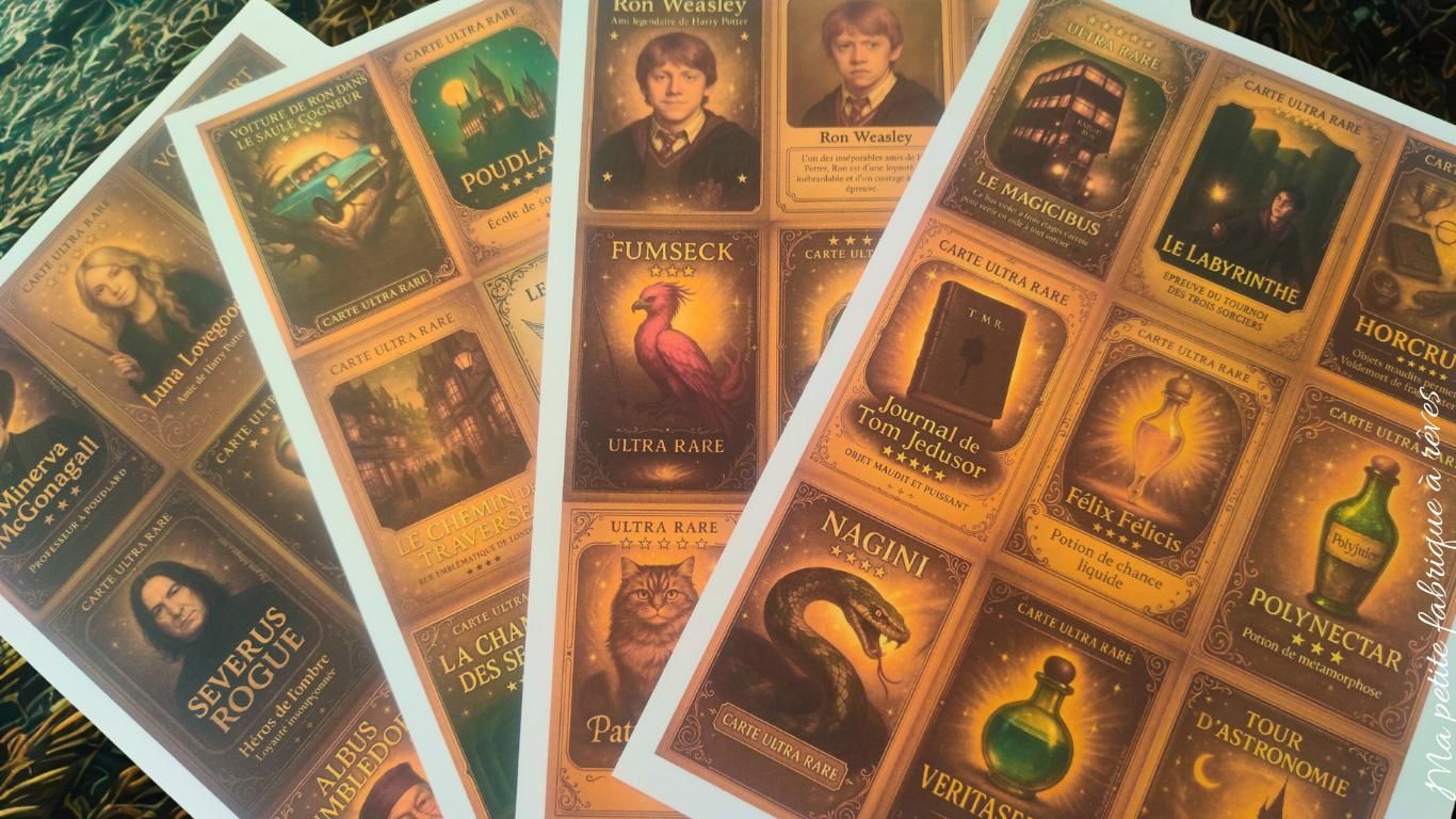 300 cartes collector Harry Potter à imprimer gratuit