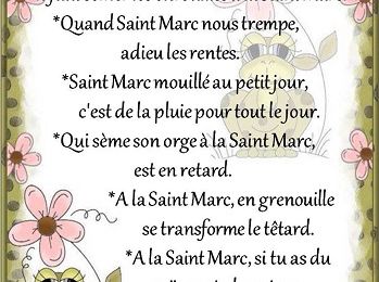 Dictons et Fête du jour Marc  + grille prénom   !