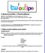 Faire de l'OULIPO via Twitter ! 