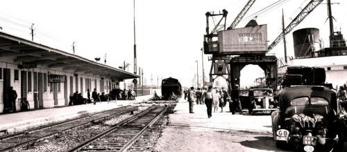 Une gare maritime provisoire en 1946