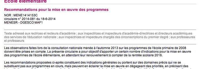 Aide à la mise en oeuvre des programmes 2008