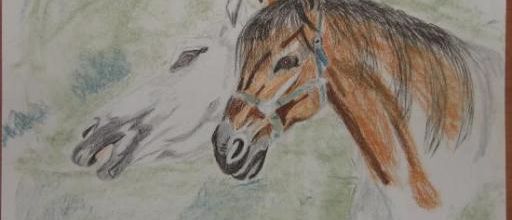 Les chevaux (reproduction au pastel)