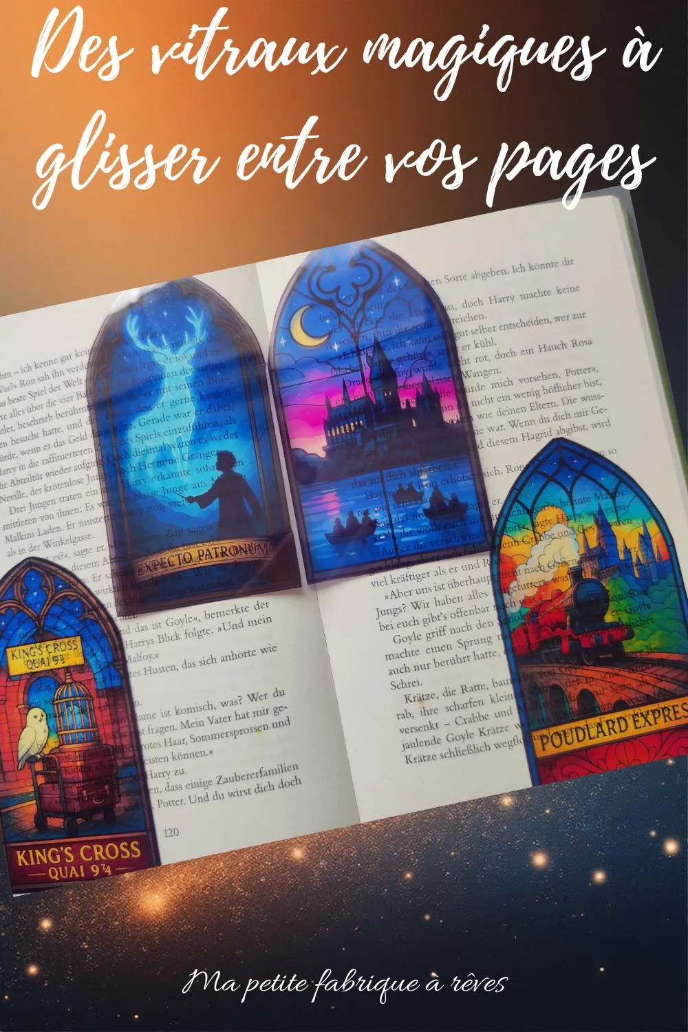 Marque-page Harry Potter effet vitrail 
