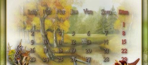  Calendrier du mois de septembre
