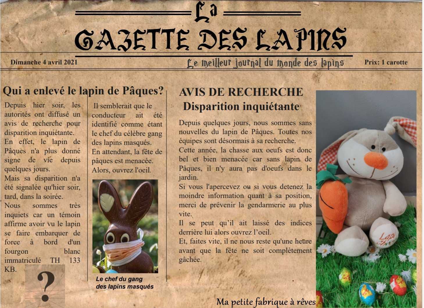 Escape game de Pâques gratuit à imprimer 