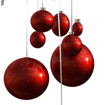 Tube de boules de Noël rouge (png, render)