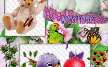 ANIMAUX OURS BISOUS FLEURS