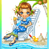 598 fille -  charade, chaise longue,
