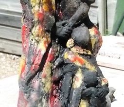 Mes deux sculptures émaillées au raku