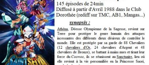 Nostalgiques ? Les chevaliers du Zodiaque