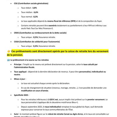 2382  QU'EST-CE QUI EST RETENU SUR LES PENSIONS DE RETRAITES ?