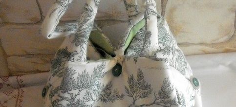 Sac toile de Jouy vert