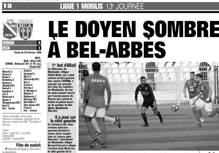 Samedi 7.12.2019 à Bel-Abbès Stade du 