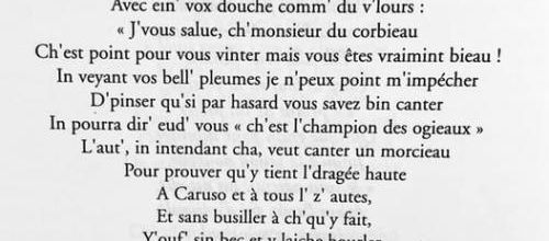 Eul’ corbiau et l’renard de Jo Tanghe.
