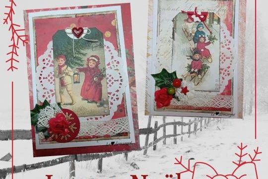 Shabby cartes de Noël