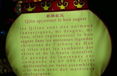 Les Qilins, mi-dragons mi-lions au Festival des lanternes chinoises à Gaillac...