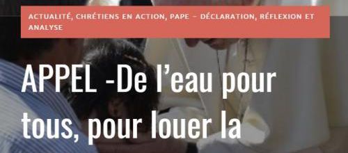 APPEL -De l’eau pour tous, pour louer la Création