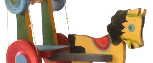 cheval tirant un acrobate