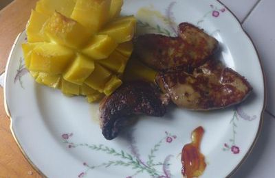 Foie gras frais et mangue caramélisée...