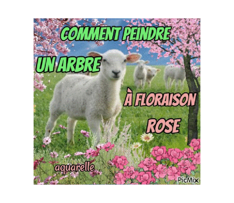 Dessin et peinture - vidéo 3783 : Comment peindre un arbre à floraison rose ? - aquarelle.