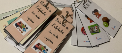 Porte clés de l'alphabet et des mots repères