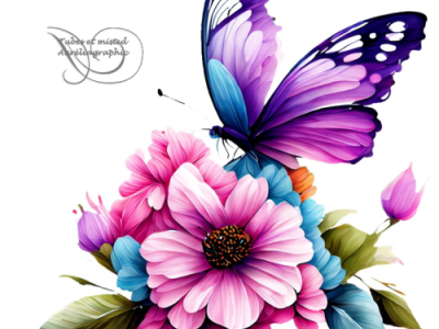 papillons fleurs 