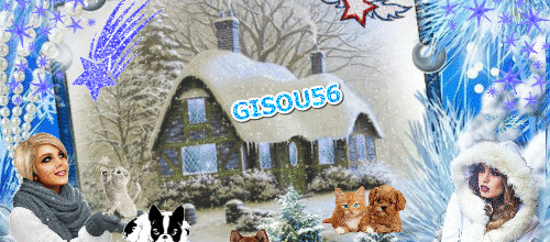 PAYSAGE SOUS LA NEIGE CHIENS