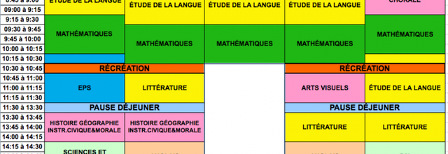 Un emploi du temps sur 4 jours 1/2