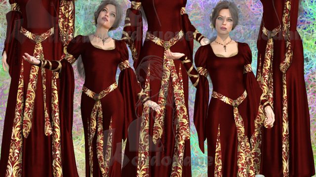 Aerin : Dame médiévale (tubes-renders)