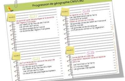 progression de géographie