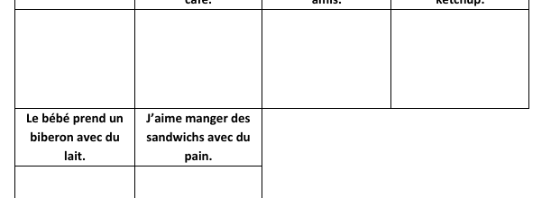 Lecture de phrases en lien avec le lexique 