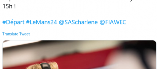 Princesse Charlene donnera le départ des 24 heures du Mans , 15 juin 2019