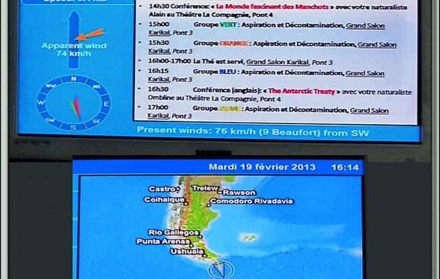 19 février dans le Passage de Drake: le Cap Horn est loin derrière nous, nous sommes en plein Cinquantièmes Hurlants