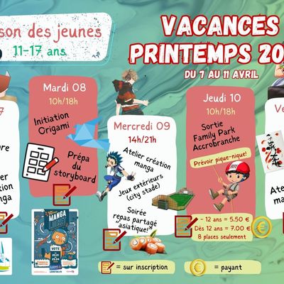 Programmes des vacances de Printemps 2025