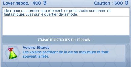 Semaine 2 - Quartier San Myshuno - Foyer Pizzazz